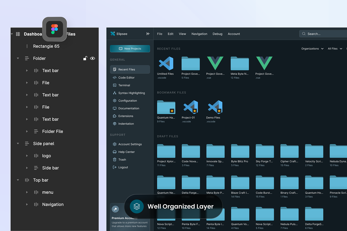 Code Editor Dashboard (Recent Files), a Websites & App Template by SLAB ...