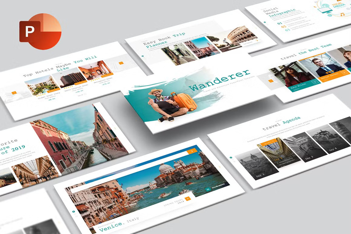 Travel Theme Powerpoint Template, a Presentation Template by GearShift (Photo 1 of 7)