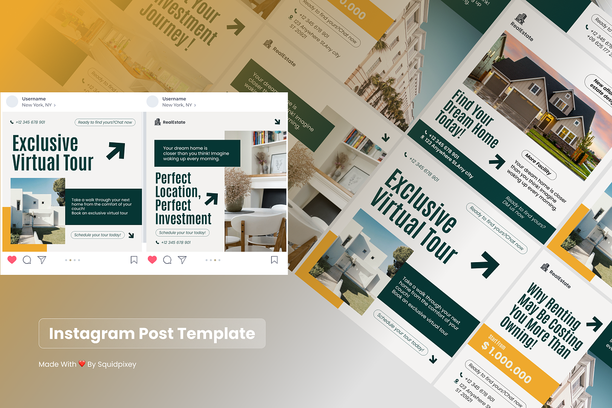 Real Estate Feed Instagram Post, a Social Media Template by SquidPixey (Photo 5 of 6)