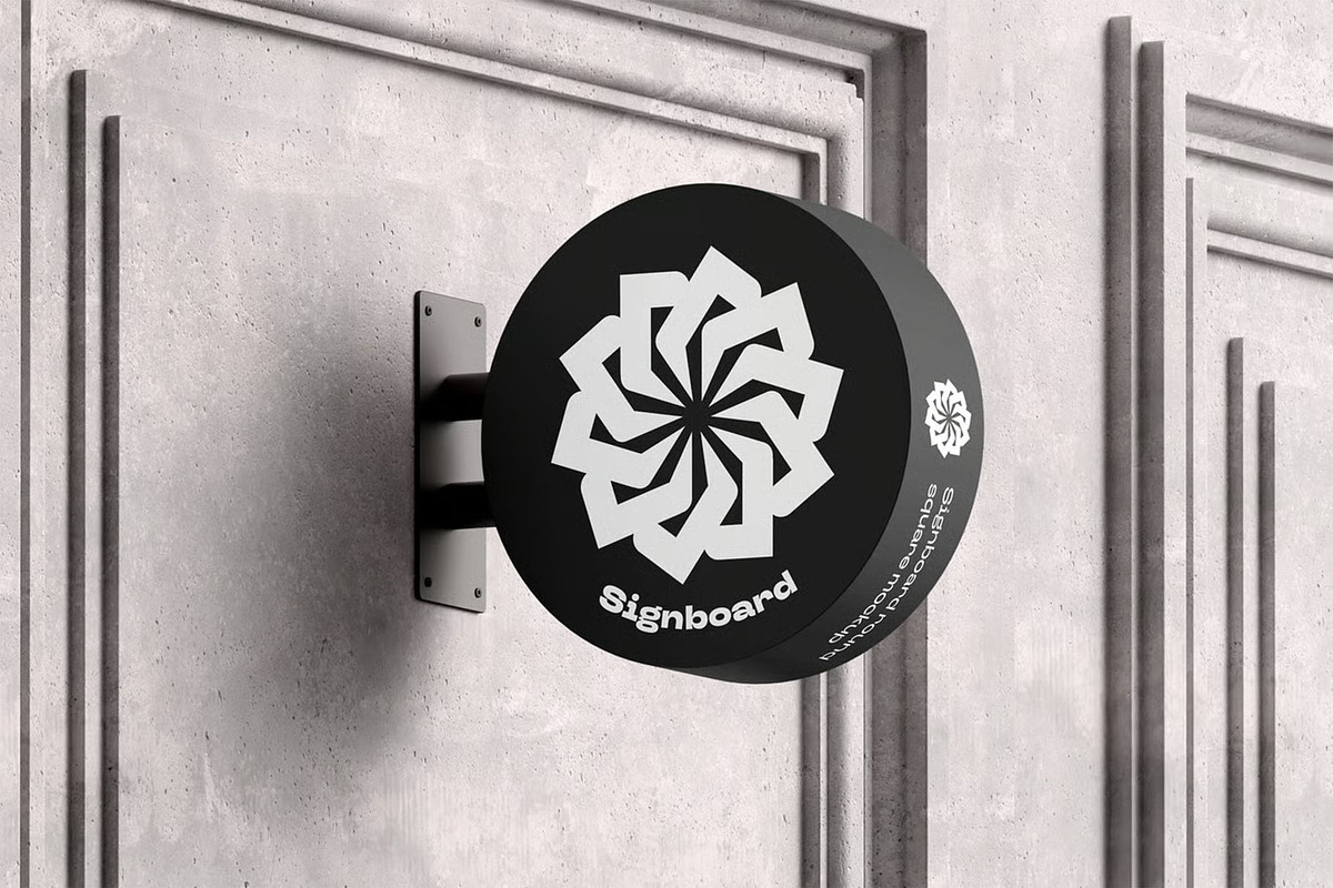 Signboard Round Mock-up, an Advertising Mockup by zippypixelstudio (Photo 6 of 14)