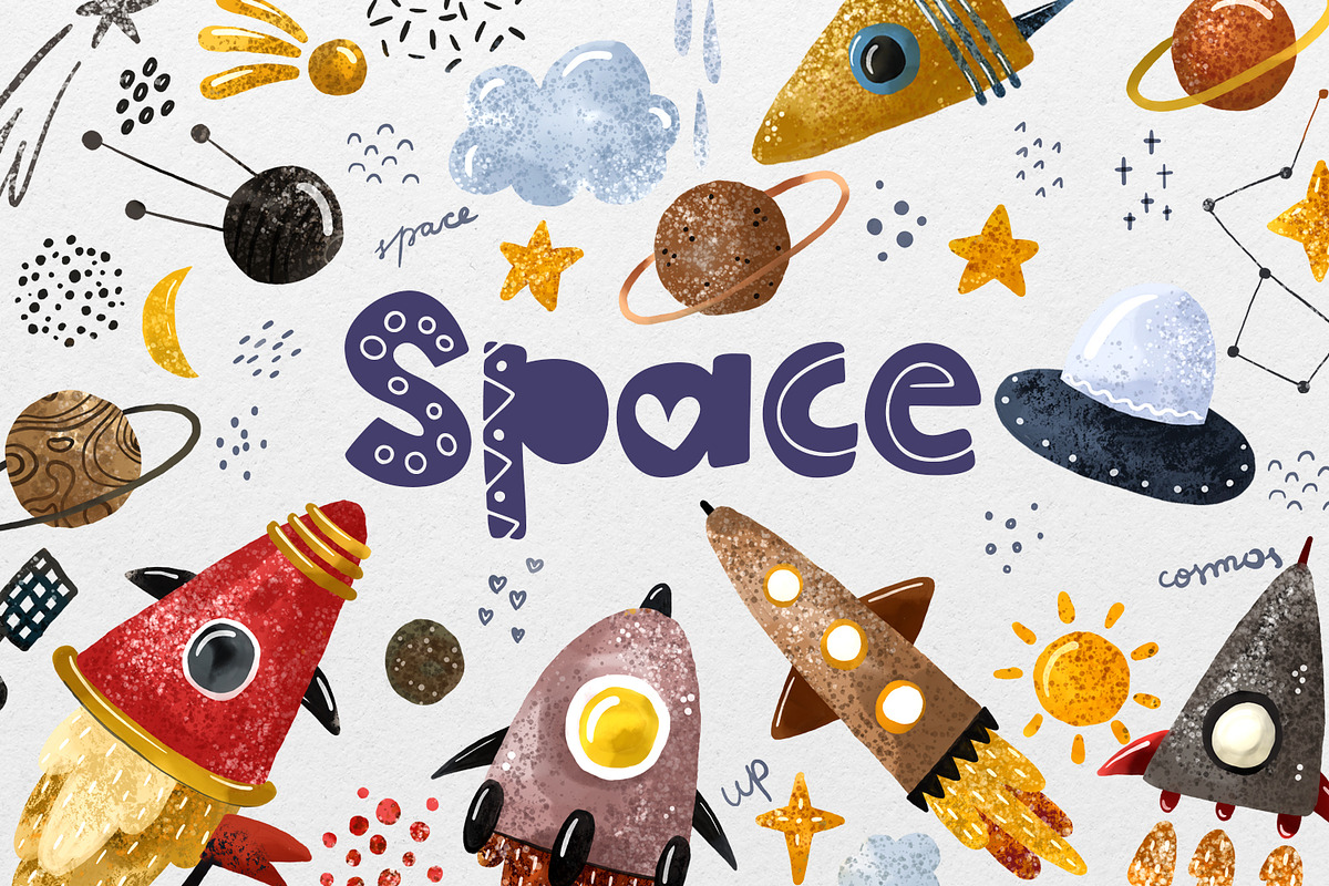 Outer Space Adventure: Cute, a Transportation Illustration by the_myro (Photo 1 of 3)