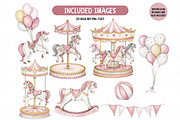 Pink Pastel Carousel Clipart Set, an Illustration by TatiMockup (Thumbnail 2 of 4)