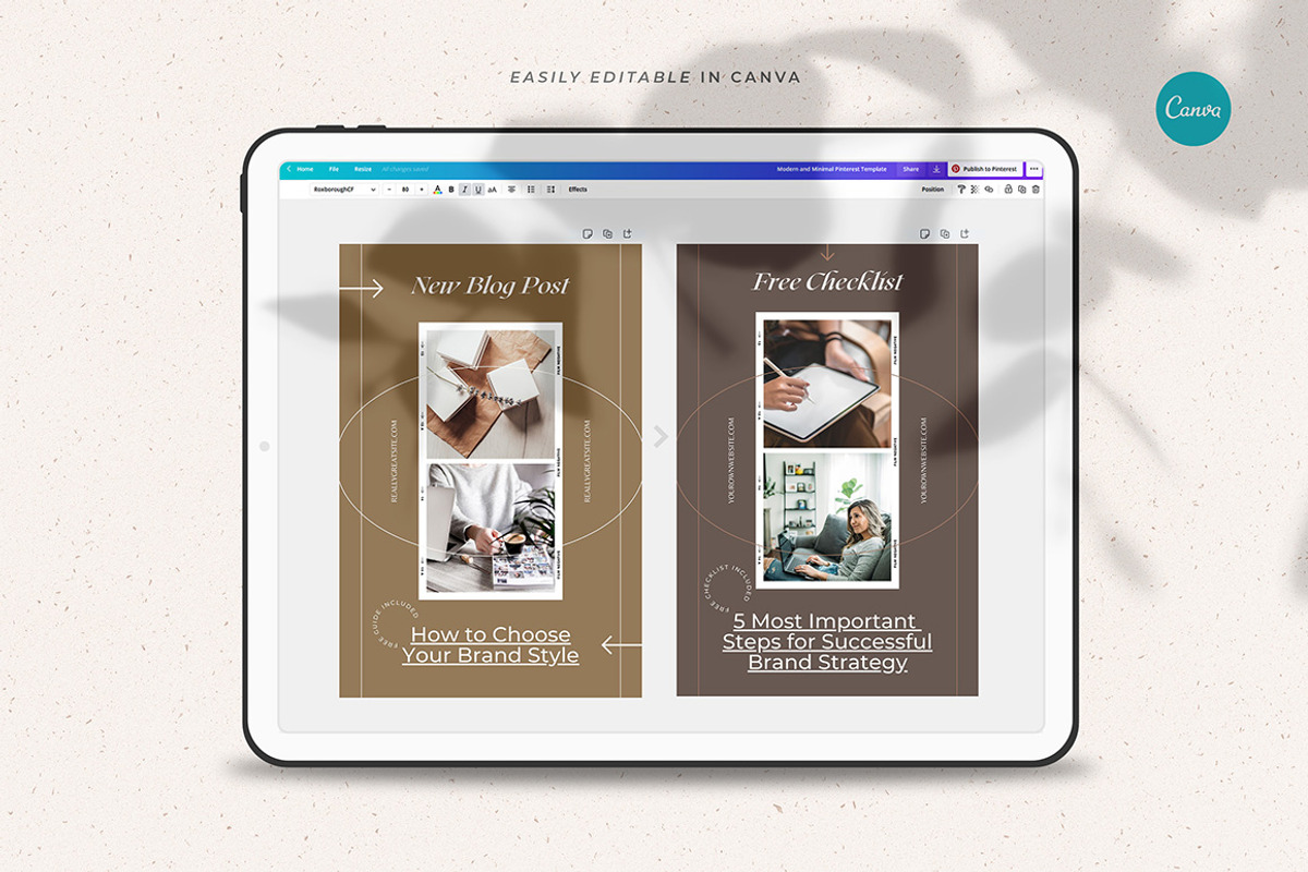 CANVA Aesthetic Pinterest Templates, a Social Media Template by AndrewPixel (Photo 2 of 10)