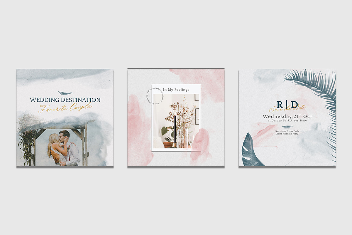 Aesthetic Watercolor Wedding IG, a Social Media Template by Azruca (Photo 9 of 9)