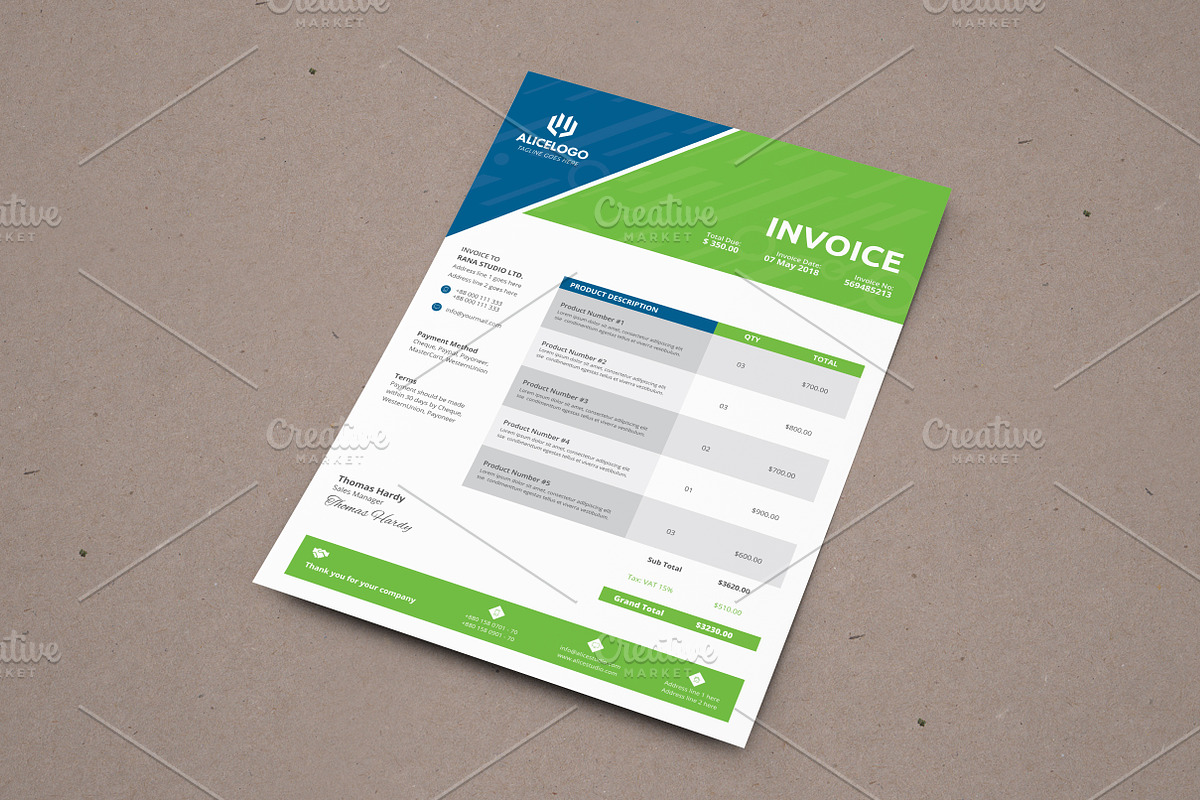 Invoice Template, a Stationery Template by Alice_s (Photo 3 of 4)