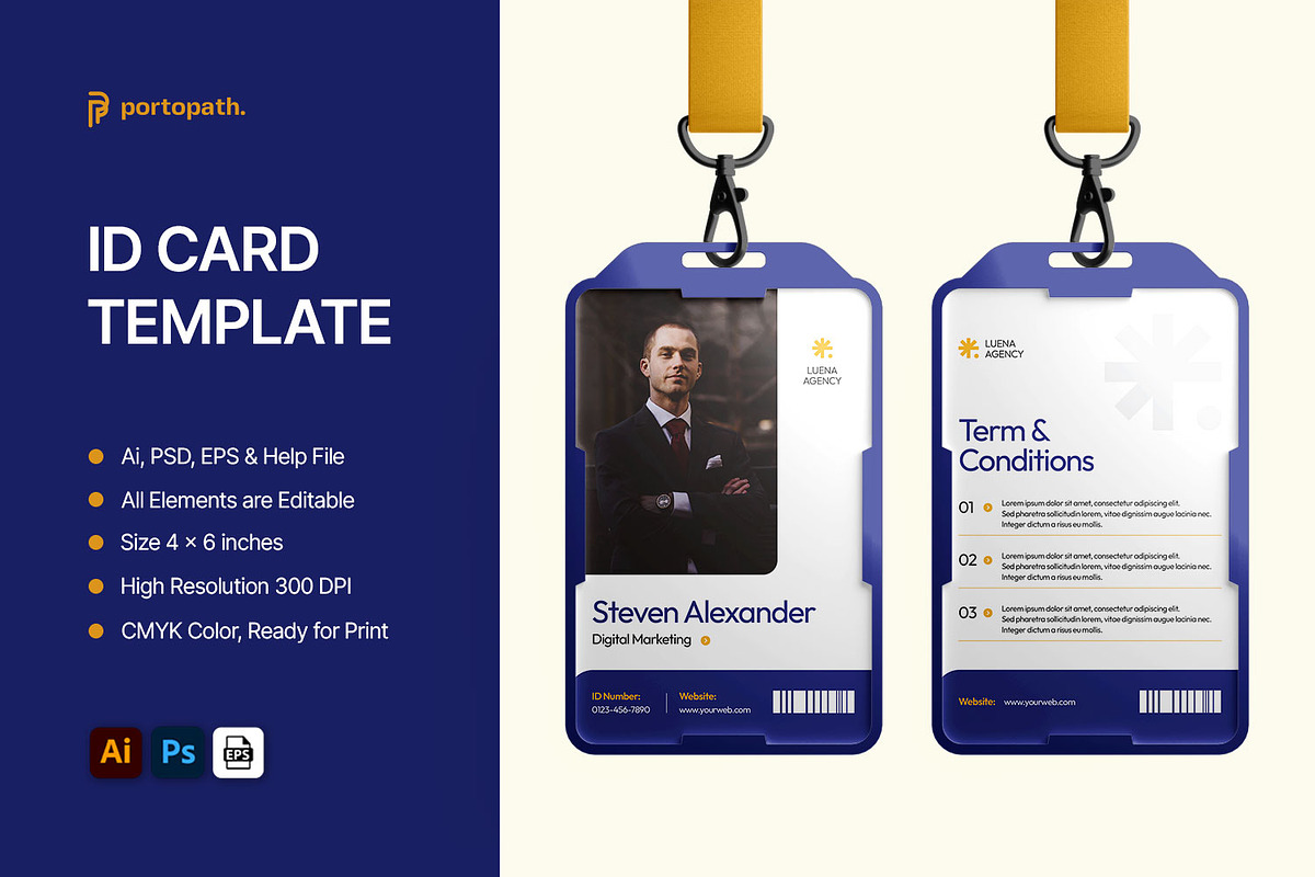 ID Card Template, a Card Template by Portocraft (Photo 1 of 2)