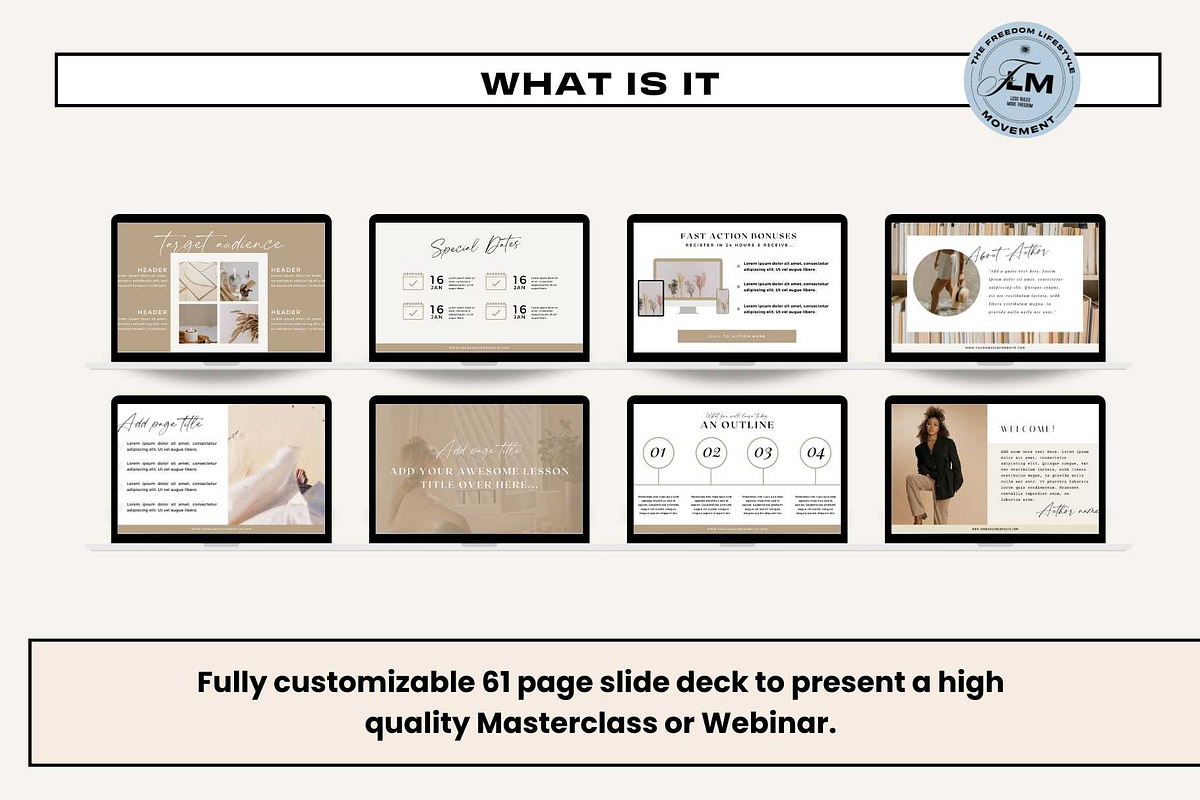 Masterclass Deck - Neutral Aesthetic, a Presentation Template by Freedom Business Shop (Photo 3 of 11)