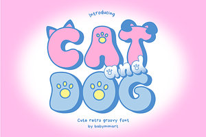 Cat and Dog Retro Groovy Font