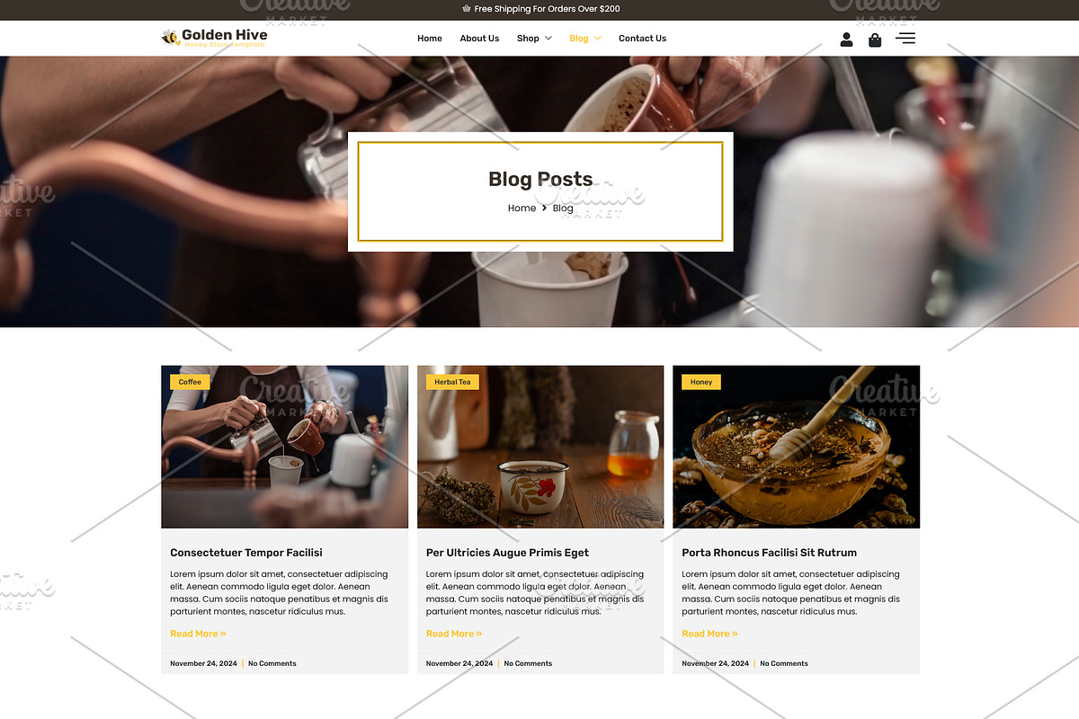 Honey, Herbal Tea & Coffee Store, a WordPress Template by HasnainDEV (Photo 4 of 5)