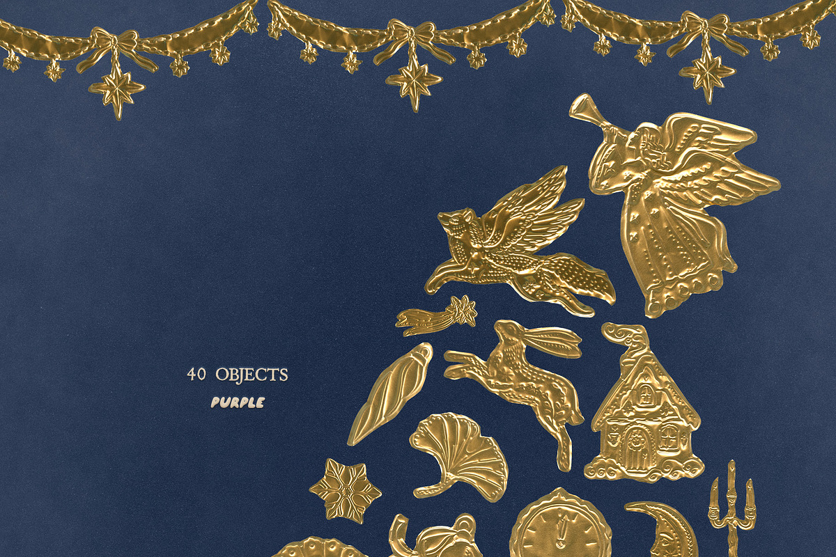 Gold Foil Objects & Frames, an Object Graphic by Purple (Photo 7 of 9)