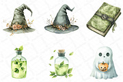 Sage Green Halloween Clipart, an Illustration by DreamPrint404 (Thumbnail 2 of 5)