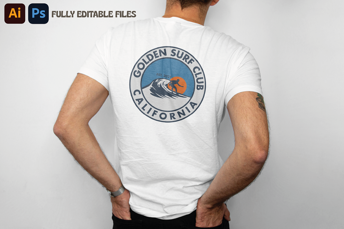 Vintage Surf Badge Logo Templates, a Branding & Logo Template by Golden Vision Studio (Photo 2 of 7)