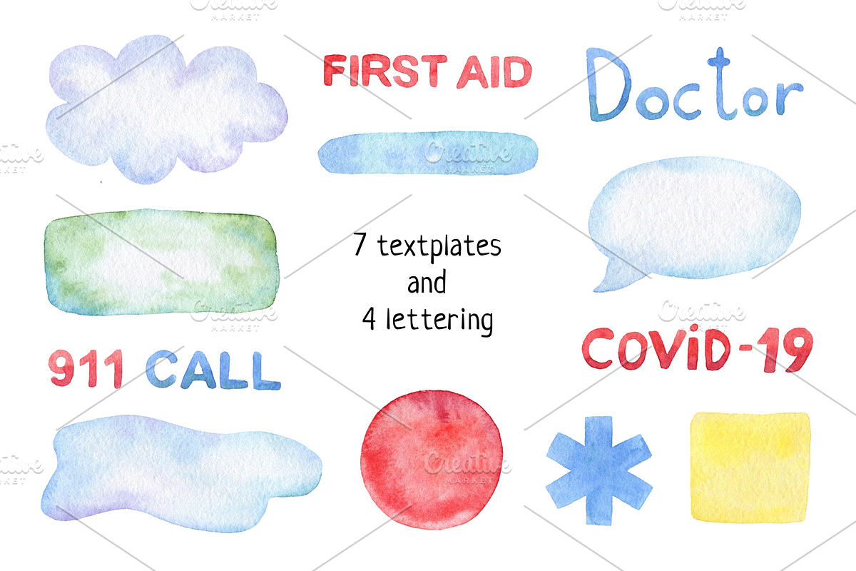 Medical watercolor clip art, a Healthcare Illustration by Kattarina Po (Photo 3 of 6)