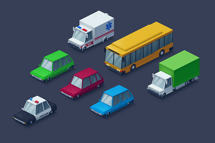Low Poly 2D Cars, an Object Graphic by Zomorsky