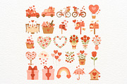 Watercolor Valentine's Day Clipart, an Illustration by Nicolle's Colorful Art (Thumbnail 2 of 7)