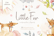 Little Fox Collection, an Animal Illustration by svetsum (Thumbnail 1 of 9)