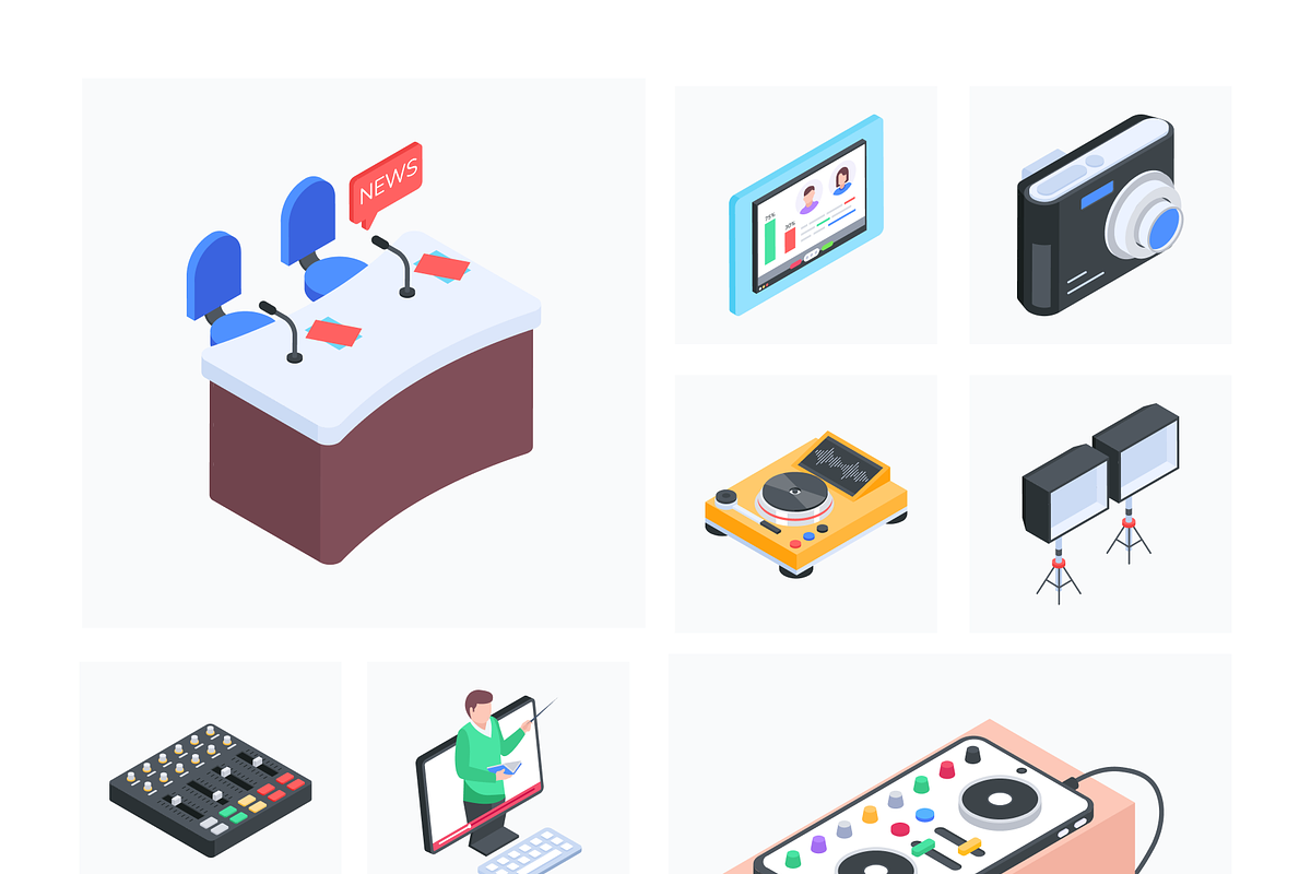 Isomeric Webinar and Podcast, a Duotone Icon by Vectors Market (Photo 7 of 8)