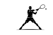 A dynamic Tennis Player Silhouettes, an Illustration by Amazin_art (Thumbnail 2 of 31)