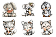 Whimsical Summer Animals Clipart, an Illustration by SinaCreation (Thumbnail 3 of 9)