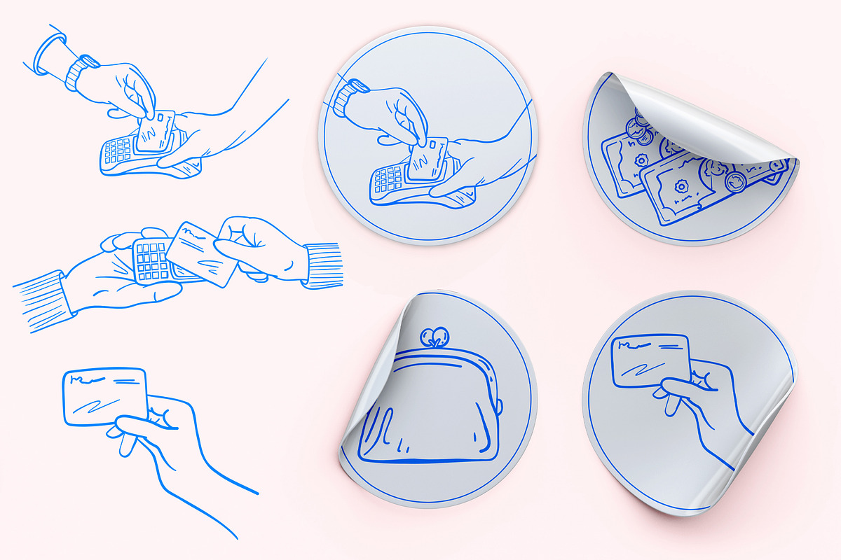Digital Pay Lineart, a Finance Illustration by Carpet Tapete Pretzel (Photo 3 of 4)