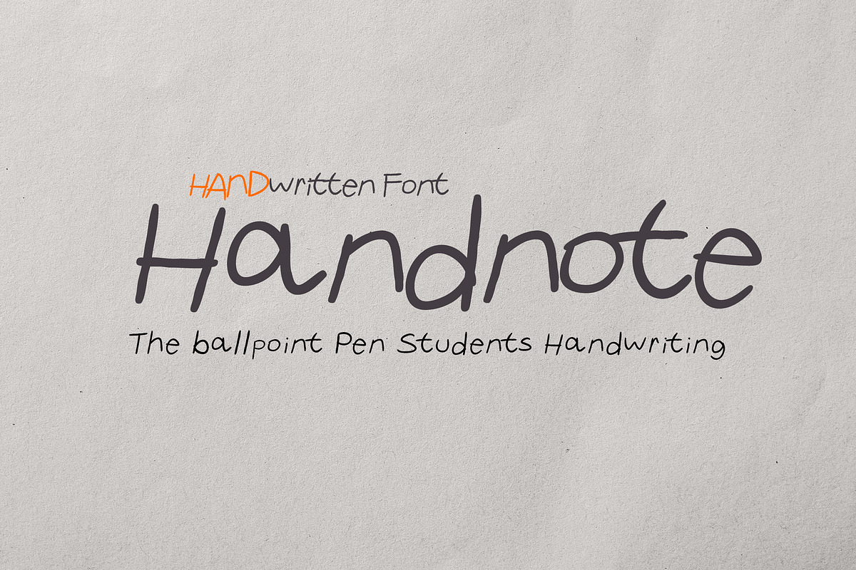 Handnote - Ballpoint pen handwriting, a Handwritten Font by Fontcastle (Photo 1 of 7)