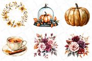 Watercolor Elegant Autumn Clipart, an Illustration by DreamPrint404 (Thumbnail 3 of 6)