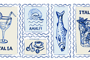 Hand drawn Amalfi coast postage, a Food Illustration by Zimages (Thumbnail 2 of 3)