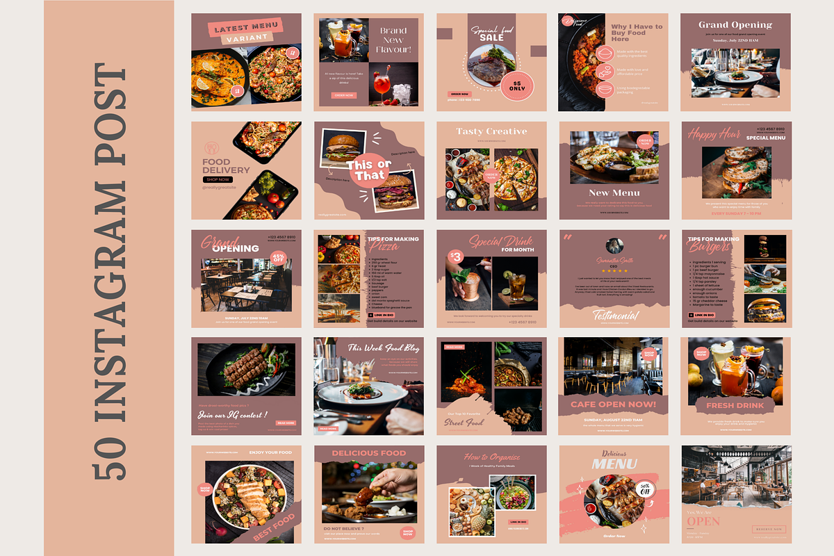 Food Restaurant Instagram Template, a Social Media Template by LushBury