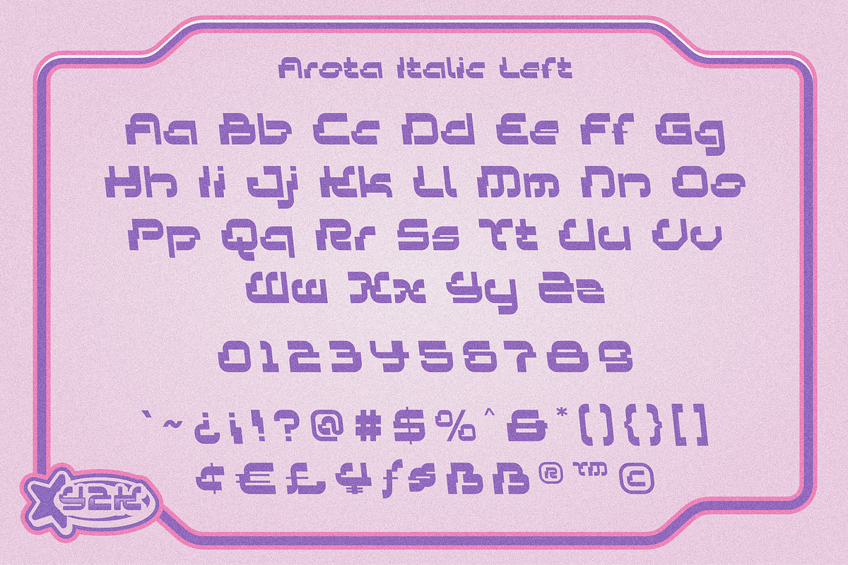 Arota Y2k, a Sans Serif Font by 24Design Studios (Photo 12 of 13)