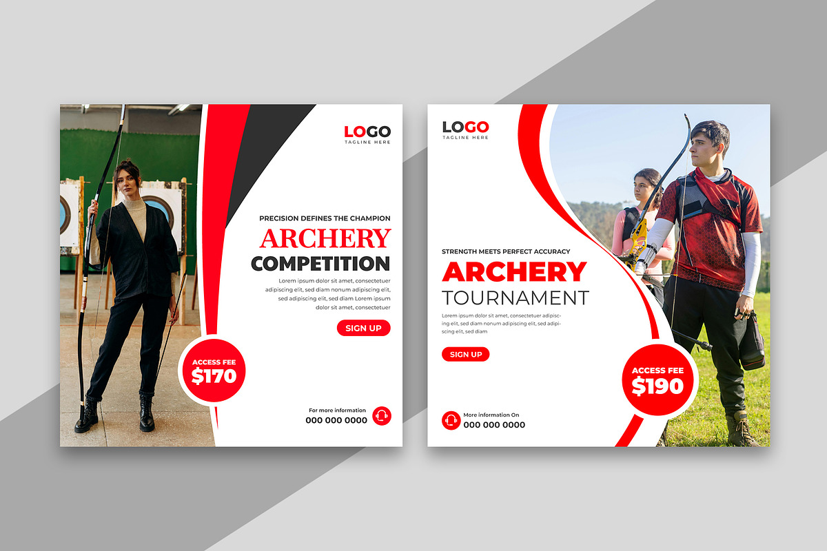 Archery Tournament Social Media Post, a Social Media Template by Designgrove (Photo 1 of 2)