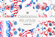 Patriotic Digital Paper 4th of July, a Pattern Graphic by GlamArtZhanna (Thumbnail 1 of 4)