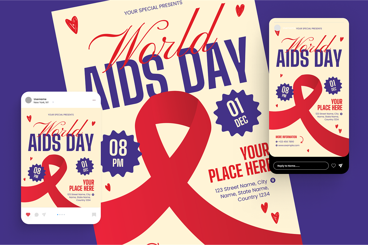 World AIDS Day Flyer Set, a Flyer Template by Annora Studio (Photo 2 of 6)