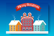 Christmas city flat background, a Decorative Illustration by AlexZeL (Thumbnail 1 of 5)