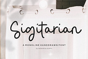 Sigitarian - Monoline Handdrawn Font, a Script Font by Letterative Studio (Thumbnail 1 of 5)