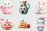 Pastel Halloween Tea Party Clipart, an Illustration by Black Bird Studio (Thumbnail 2 of 6)