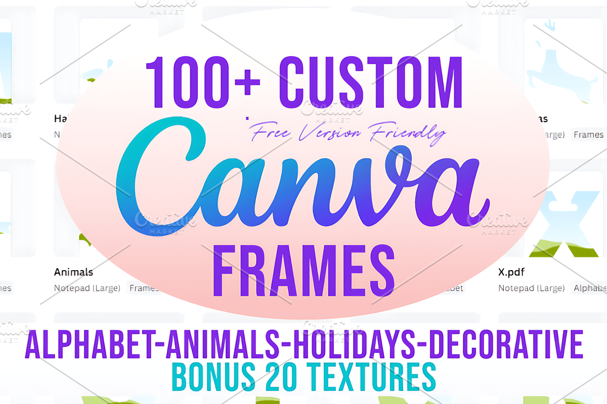 Over 100 + Custom Canva Frames, a Marketing Template by Design Station (Photo 1 of 3)