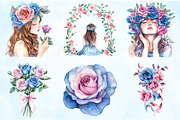 Blue and Pink Rose Garden Sublima, an Illustration by Craft Nest (Thumbnail 5 of 5)
