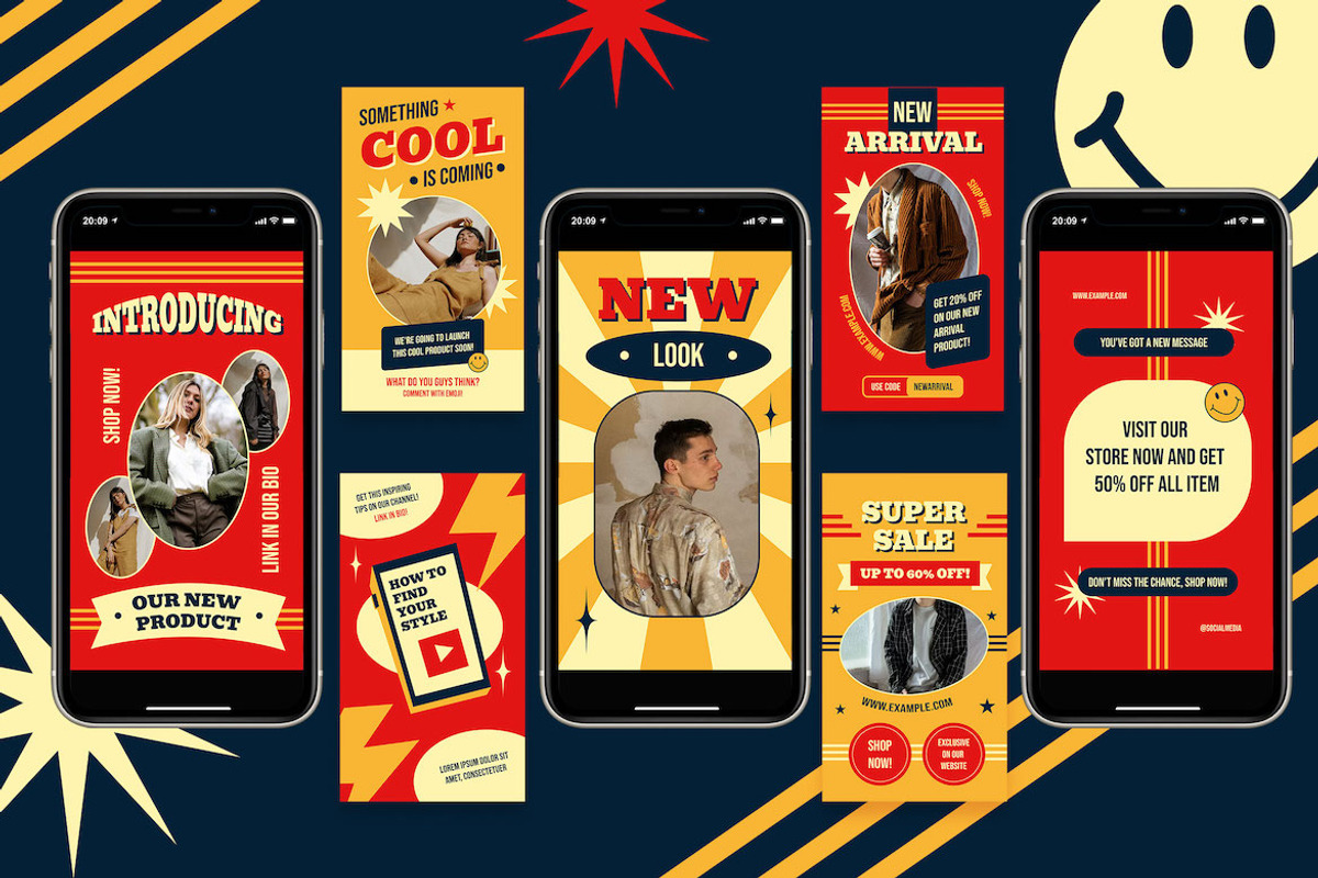 Red Vintage Fashion Sale Instagram, a Social Media Template by Aiyari Graphic (Photo 4 of 5)