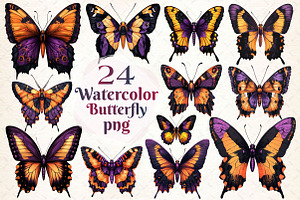 Watercolor Butterfly Clipart Bundle