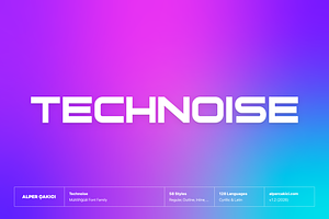Technoise Futuristic Font Family, a Sans Serif Font by alpercakici