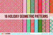 Tileable Holiday Geometric Patterns, a Pattern Graphic by Laureling Studios (Thumbnail 1 of 2)