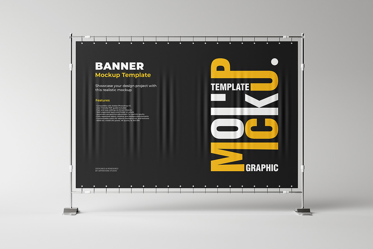 Banner Poster Mockup, an Advertising Mockup by Artnivora.Std (Photo 3 of 6)