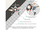 Aviator Friends Watercolor Clipart, an Illustration by CharmClipart (Thumbnail 8 of 8)