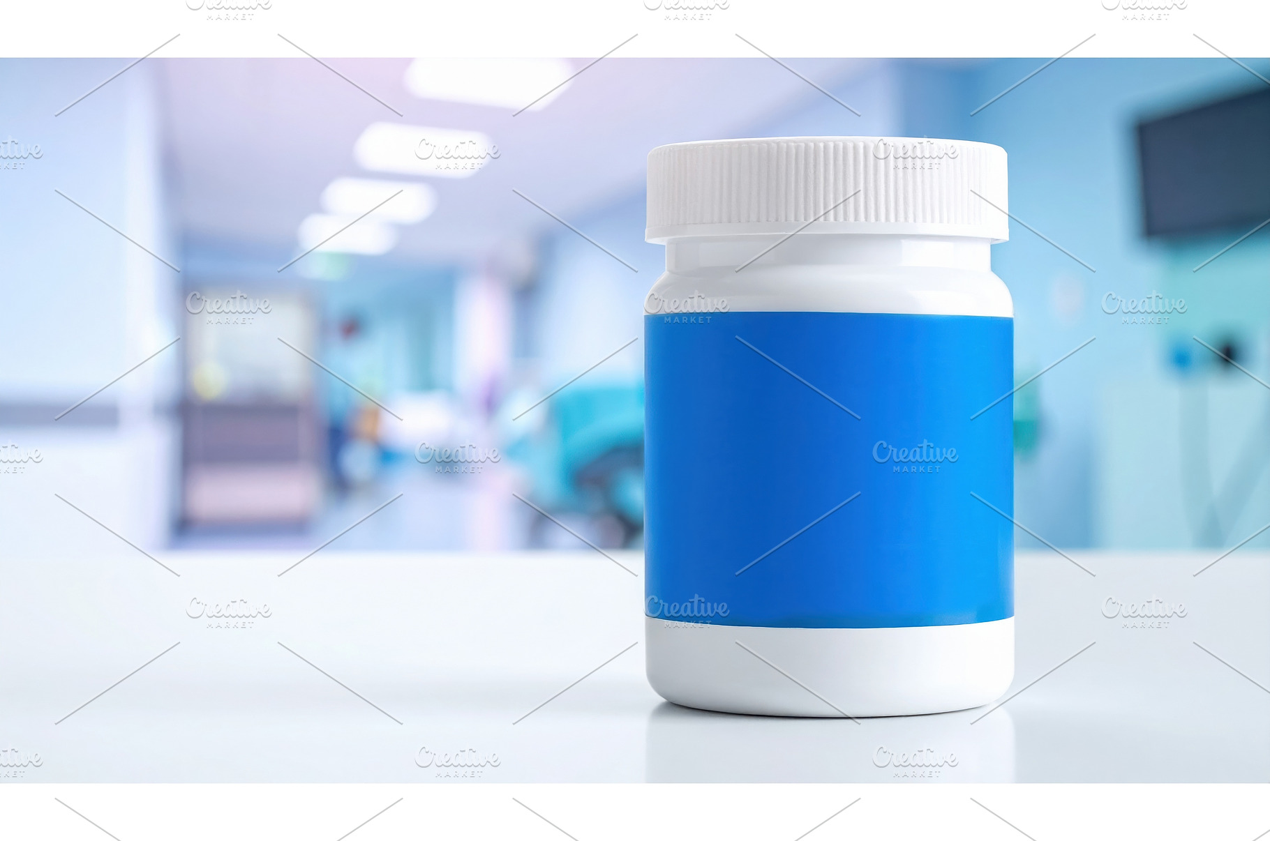 Medical pill bottle with blue label, a Health & Medical Photo by Igor Tichonow