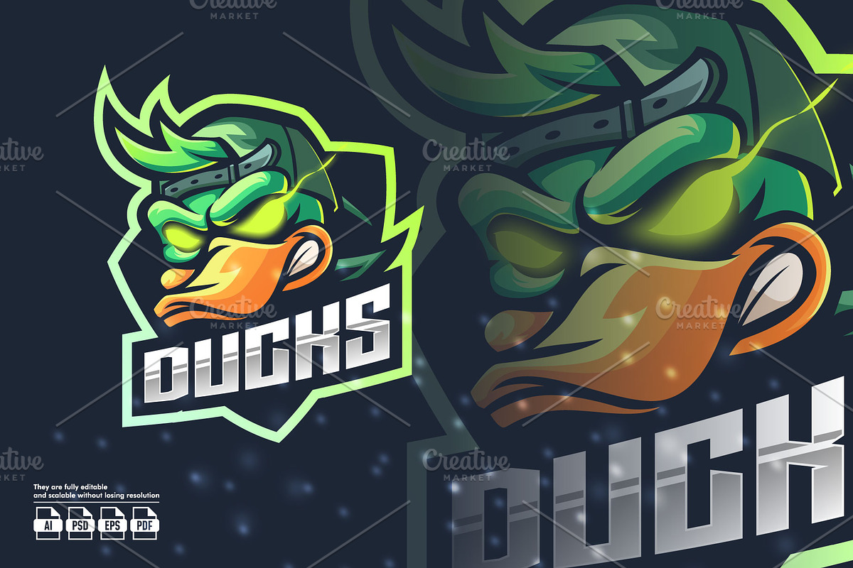 Duck Mascot Esport Logo, a Branding & Logo Template by prps.std (Photo 1 of 3)