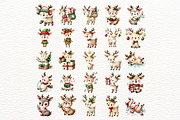 Christmas Reindeer Clipart Set, an Animal Illustration by Nicolle's Colorful Art (Thumbnail 6 of 10)