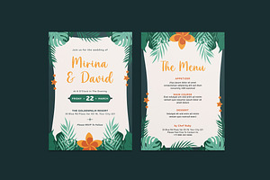 Tropiel Wedding Invitation Template, an Invitation Template by iDoodle Studio