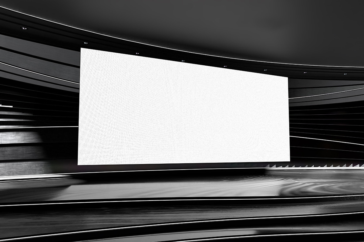 Big Screen Mock Up in Auditorium, a Mockup by Daniel Megias (Photo 2 of 4)