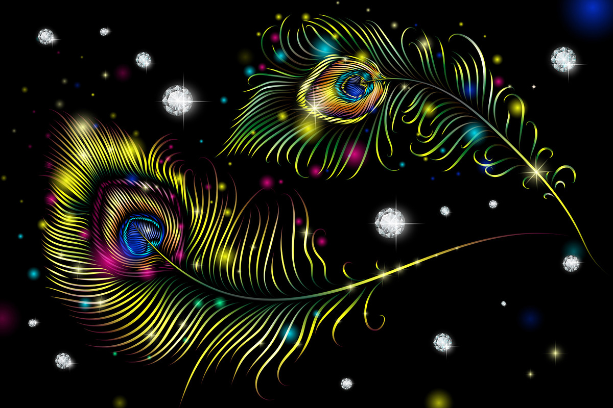 Diamonds in peacock feathers, an Object Graphic by artabramova (Photo 9 of 9)