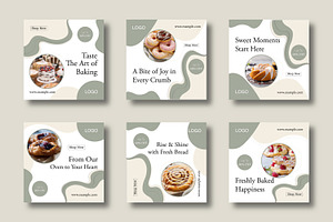 Bakery Shop Social Media Template, a Social Media Template by MightyDesign